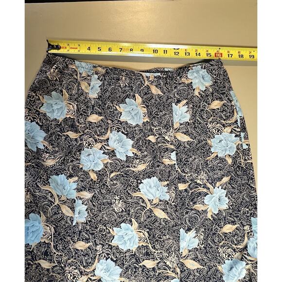 Kathie Lee Woman Skirt Elastic Waist Women’s 16W Blue With Floral Design - Picture 5 of 8